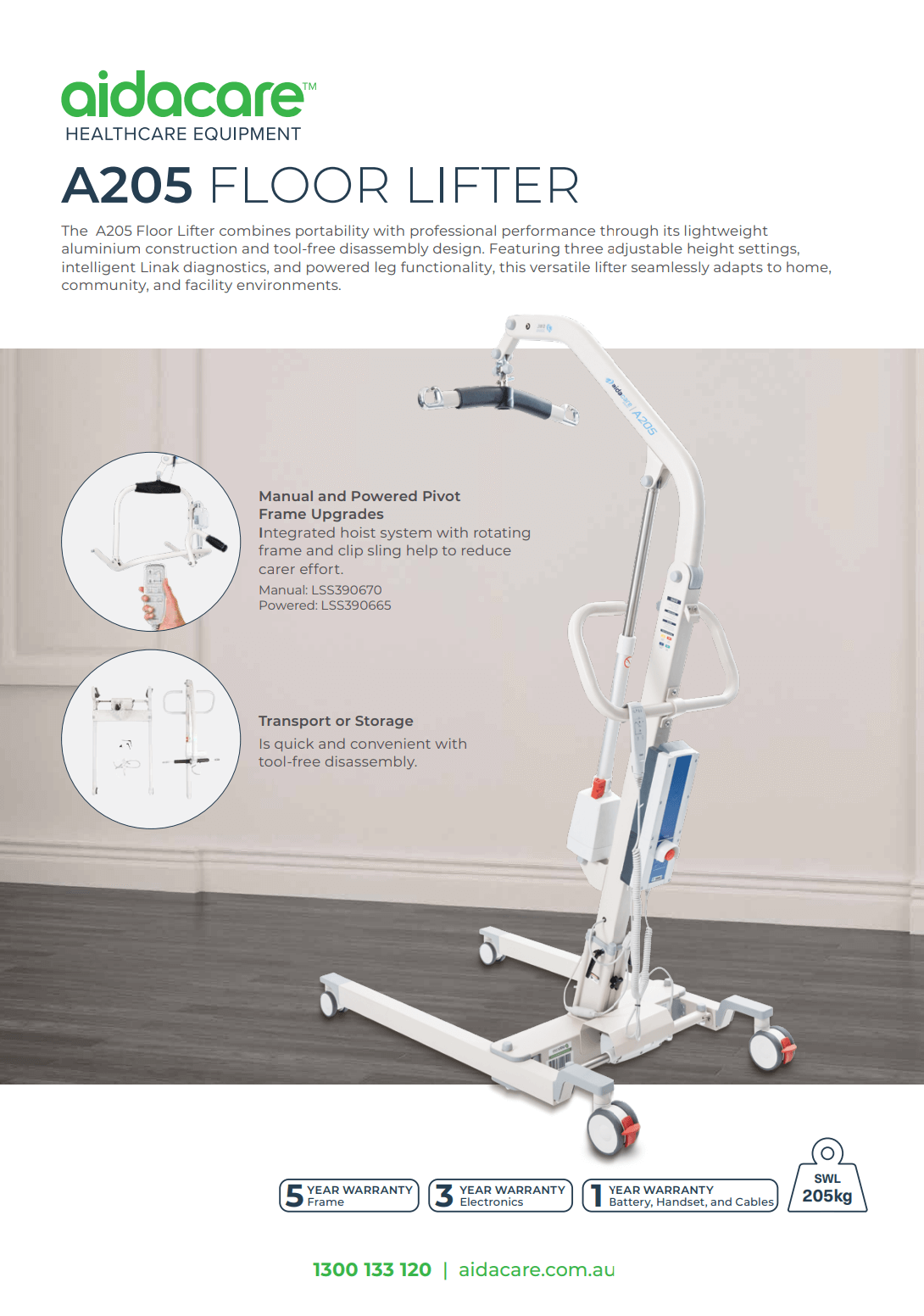 A205 Aluminium Patient Lifter Flyer
