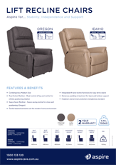 Aspire Idaho & Oregon Lift Recline Chairs Flyer