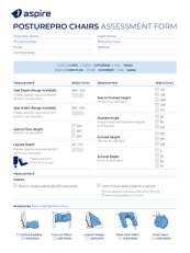 Aspire PosturePro and PosturePro Plus Clinical Guide Assessment Form